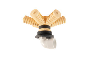Bottom distributor 4" with 63 mm elbow for vessel 14" - 16" - 18" (0.2 mm)