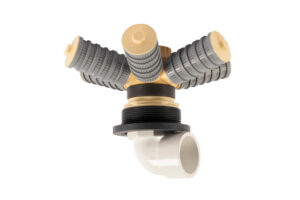 Bottom distributor 4" with 63 mm elbow for vessel 14" - 16" - 18" (0.5 mm)